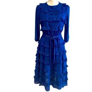 Blugirl Bluemarine Ruffled Dress Italy US Size 4